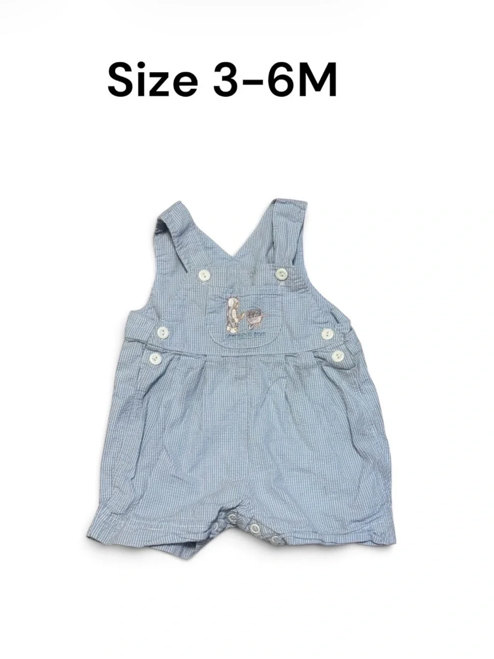 Light Blue Seersucker Overalls